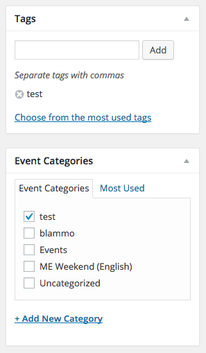 tag categorize events